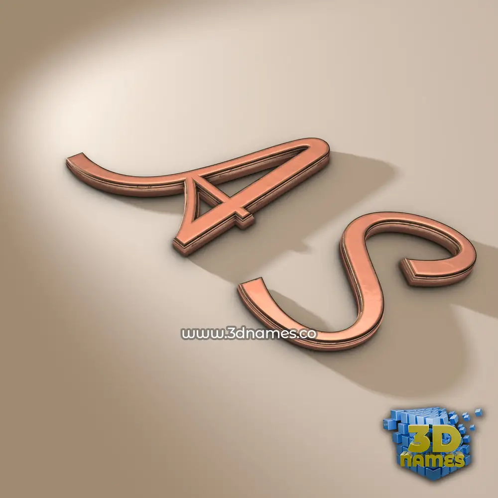 a s in Rose Gold style - 3D name wallpaper
