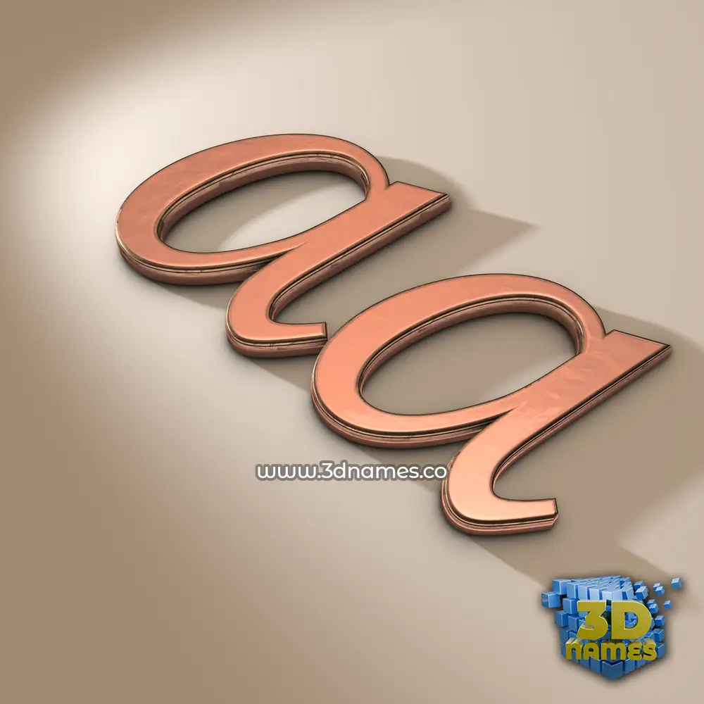 aa in Rose Gold style - 3D name wallpaper