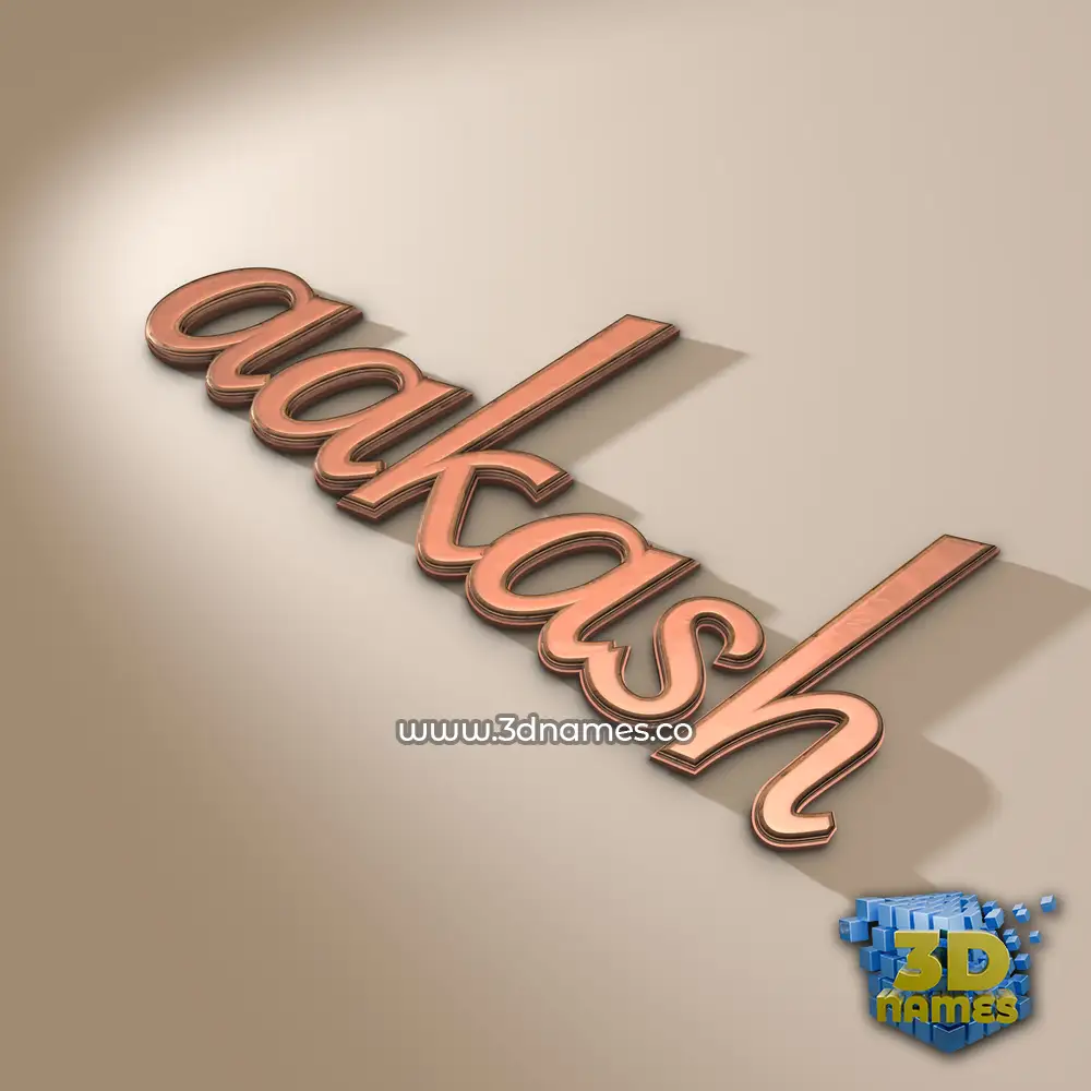 aakash in Rose Gold style - 3D name wallpaper