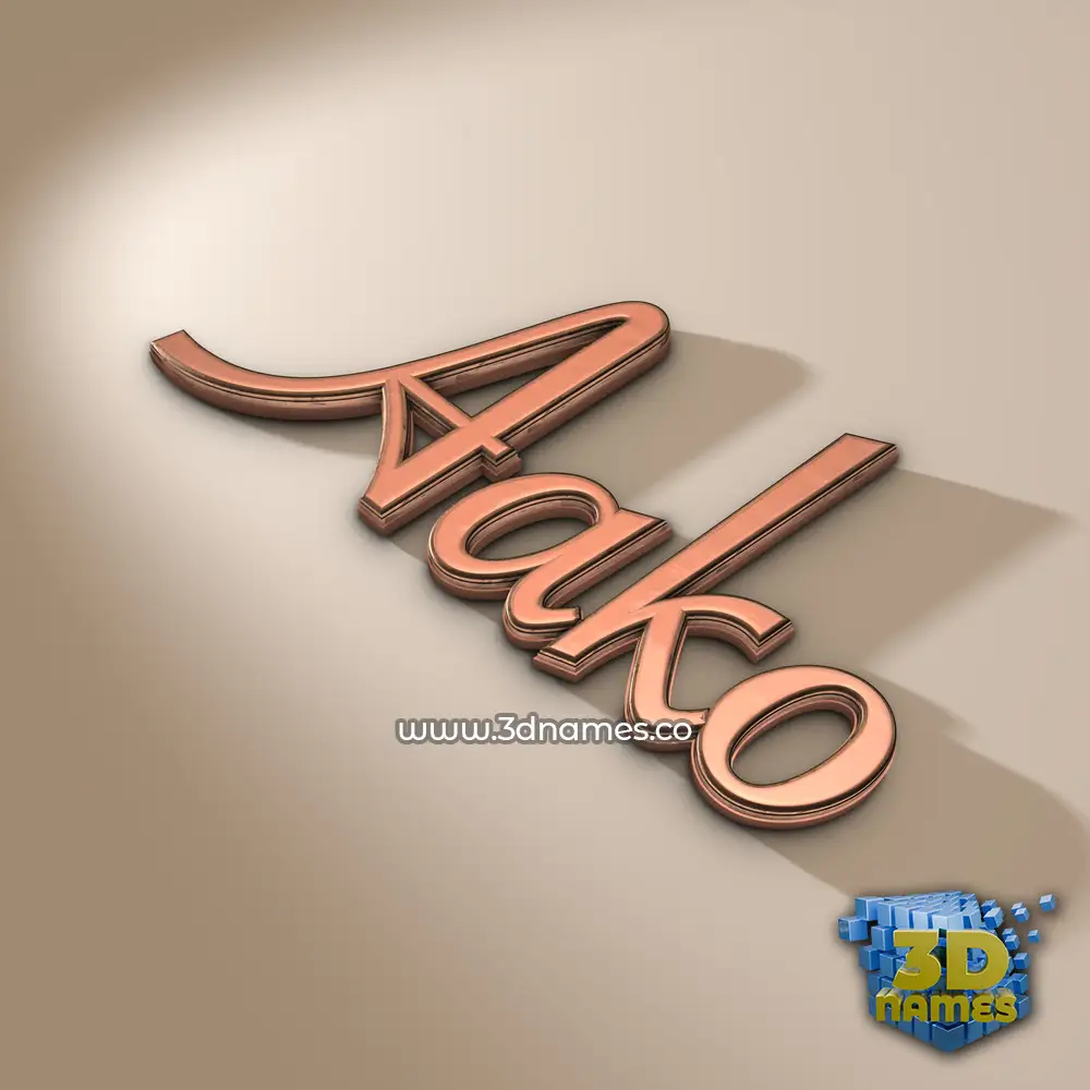 aako in Rose Gold style - 3D name wallpaper