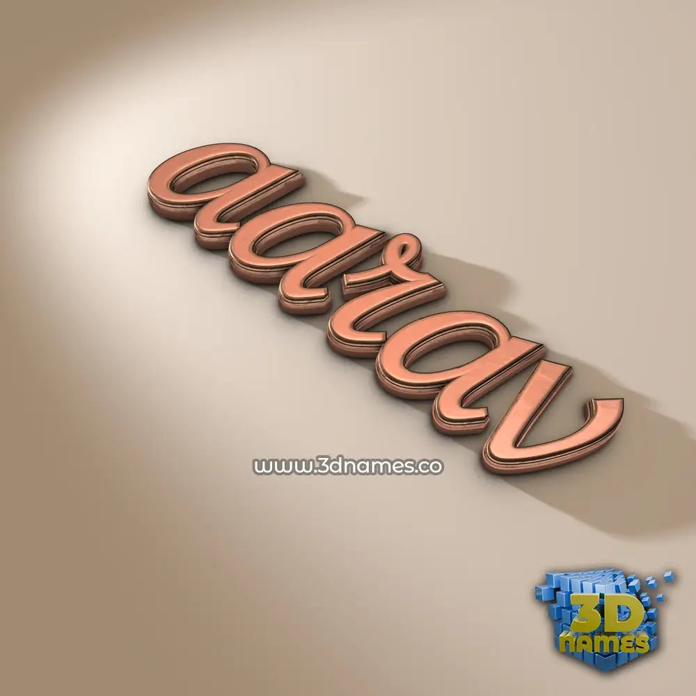 aarav in Rose Gold style - 3D name wallpaper