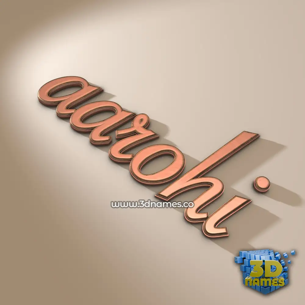 aarohi in Rose Gold style - 3D name wallpaper