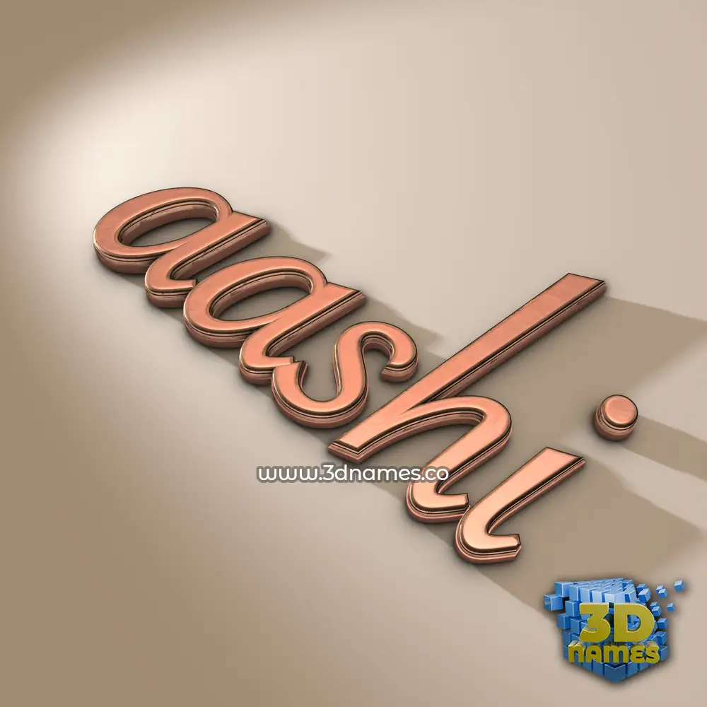 aashi in Rose Gold style - 3D name wallpaper