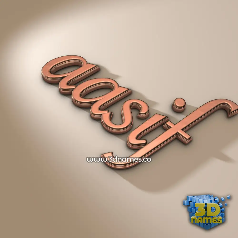 aasif in Rose Gold style - 3D name wallpaper