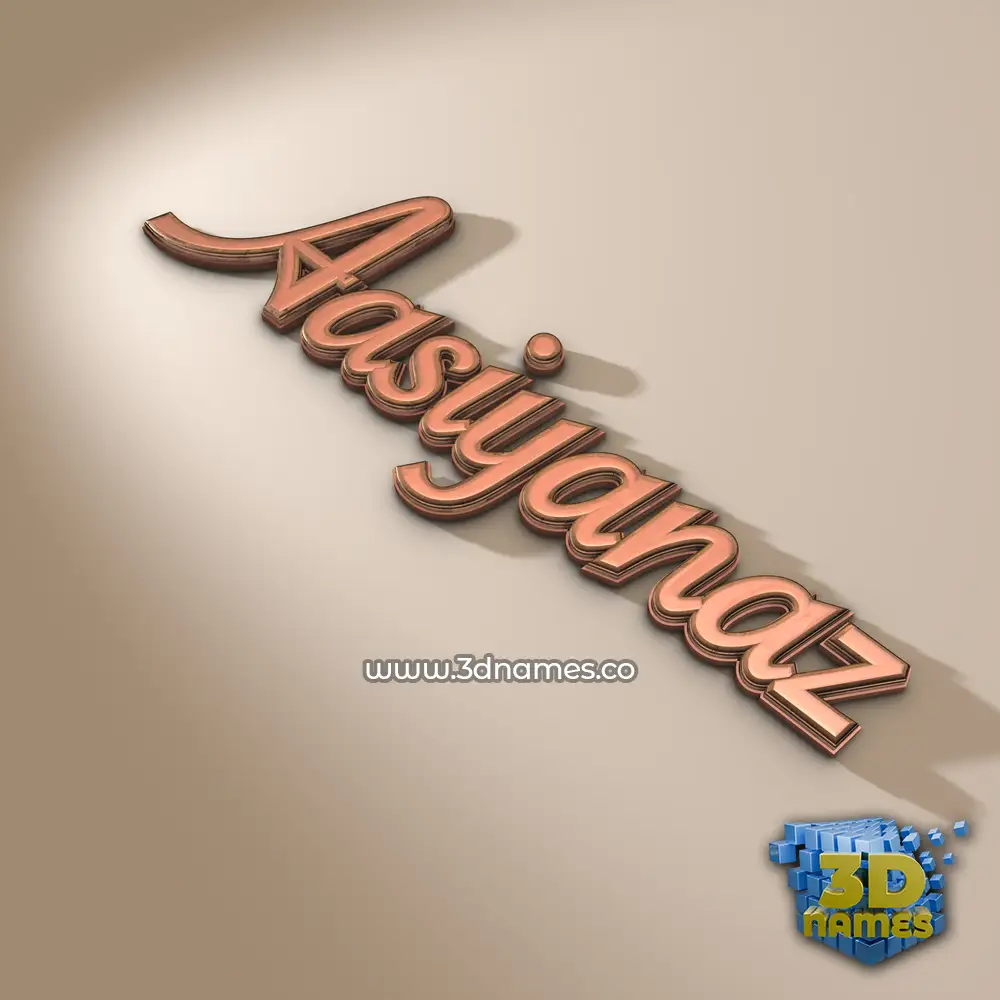 aasiyanaz in Rose Gold style - 3D name wallpaper