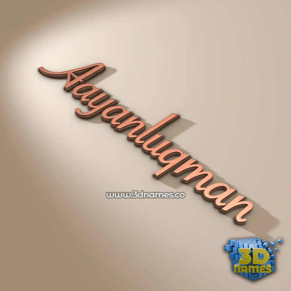 aayanluqman in Rose Gold style - 3D name wallpaper