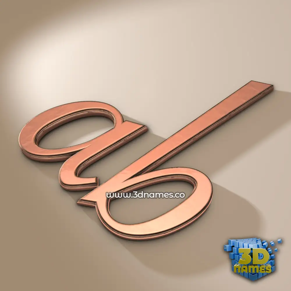 ab in Rose Gold style - 3D name wallpaper