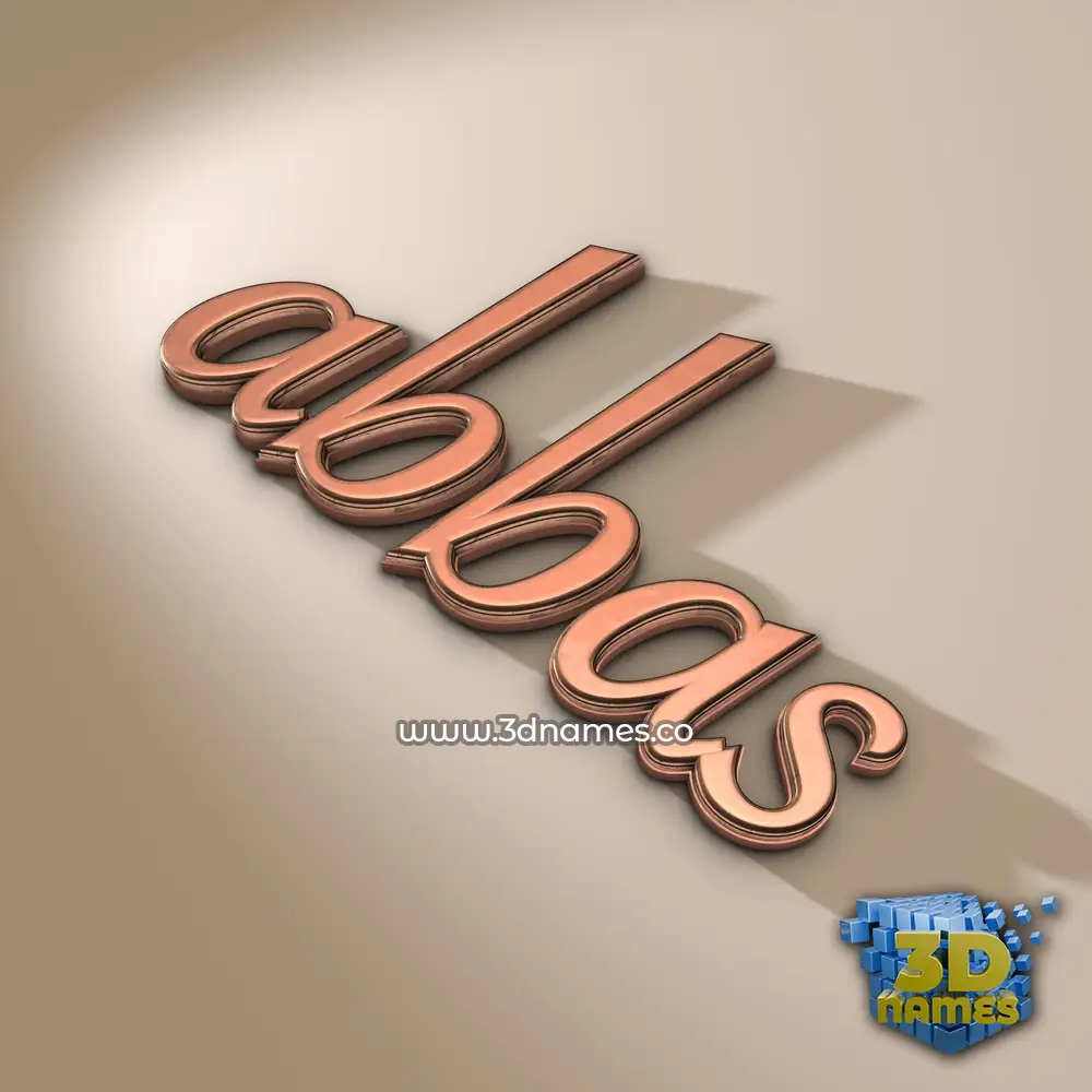 abbas in Rose Gold style - 3D name wallpaper