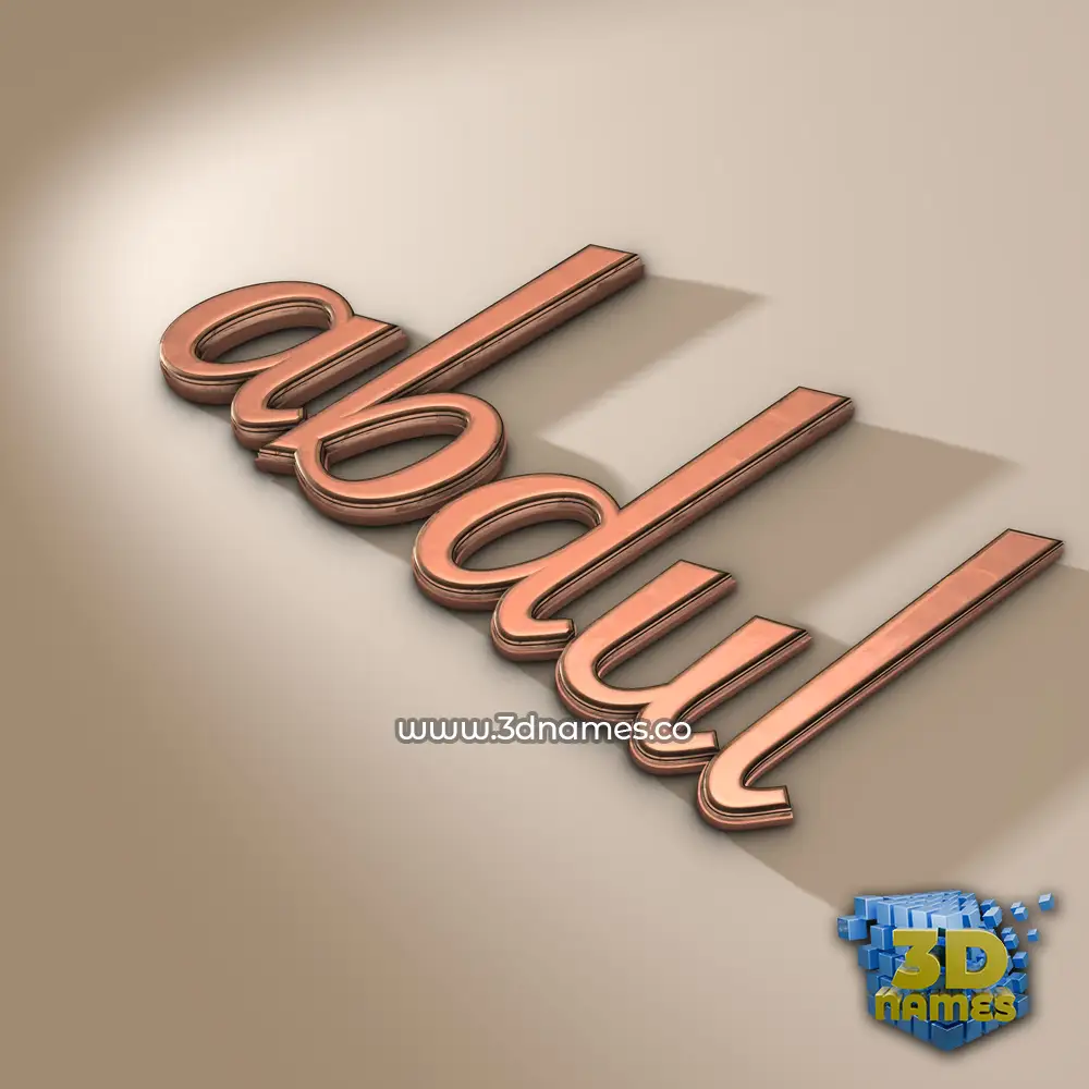 abdul in Rose Gold style - 3D name wallpaper