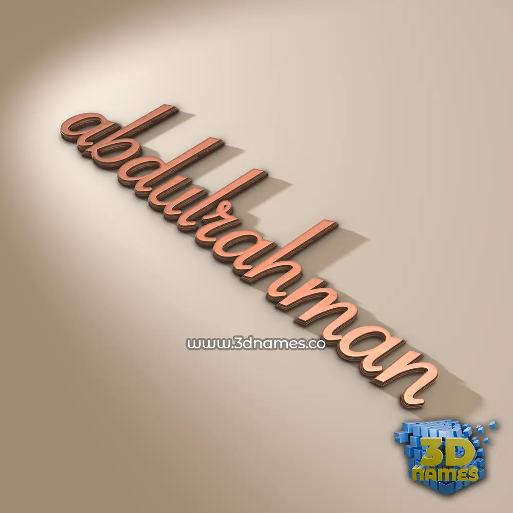 abdulrahman in Rose Gold style - 3D name wallpaper