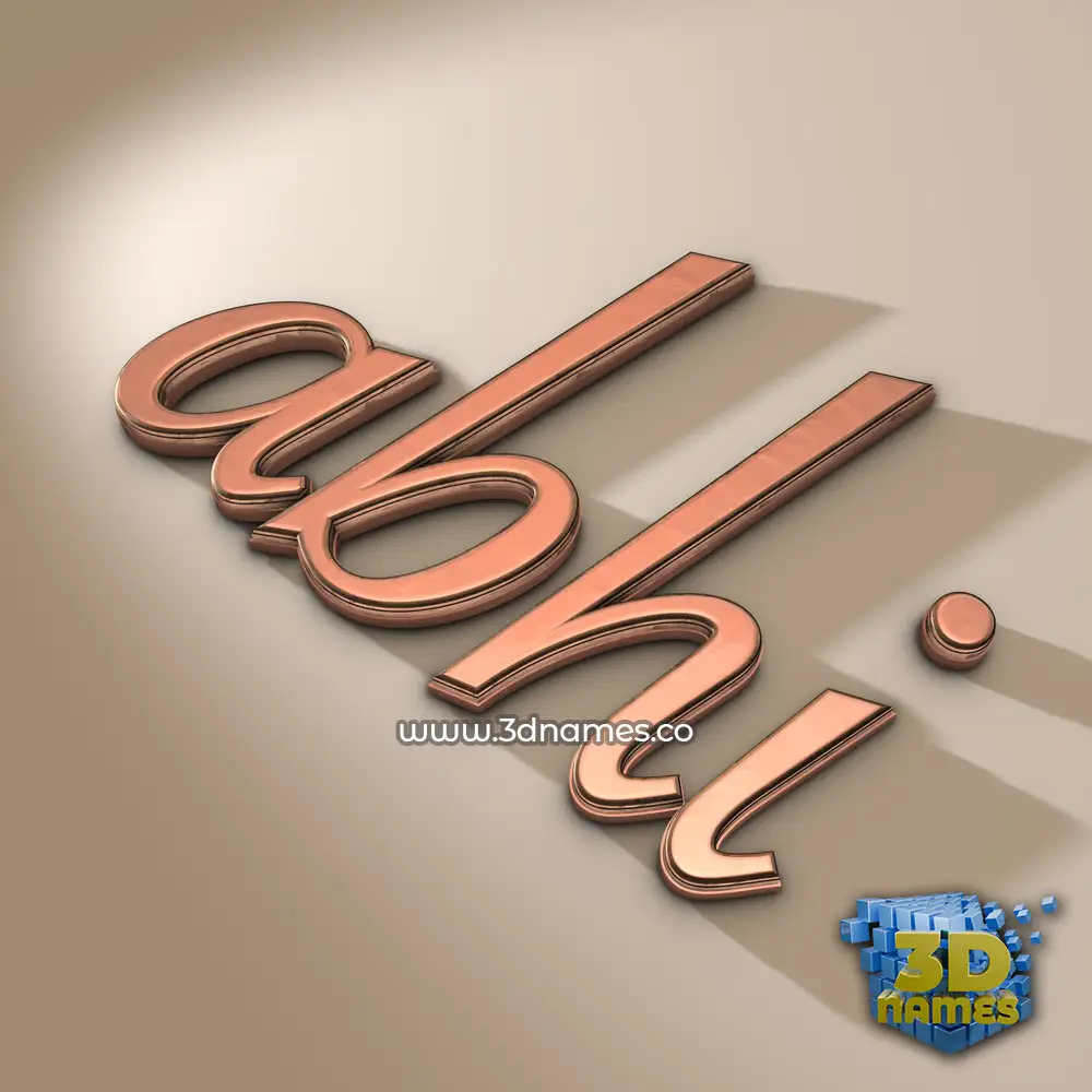 abhi in Rose Gold style - 3D name wallpaper
