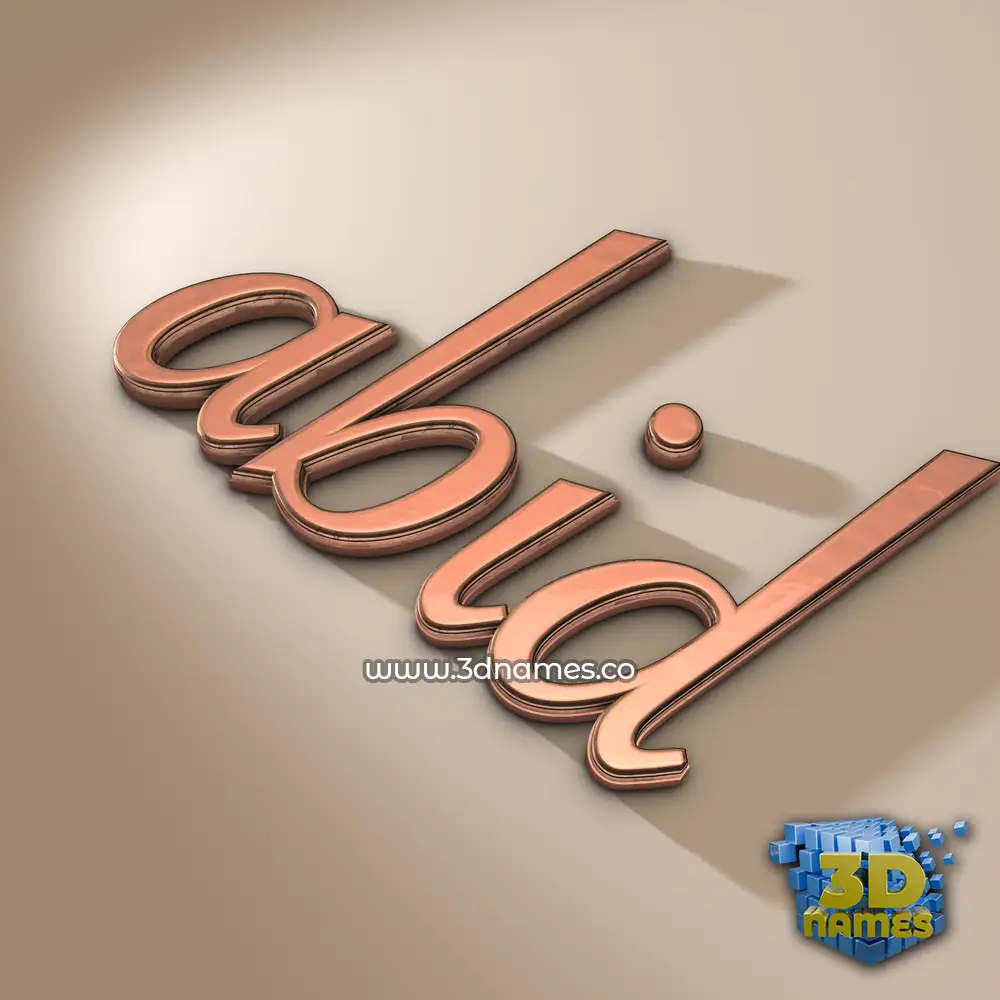 abid in Rose Gold style - 3D name wallpaper