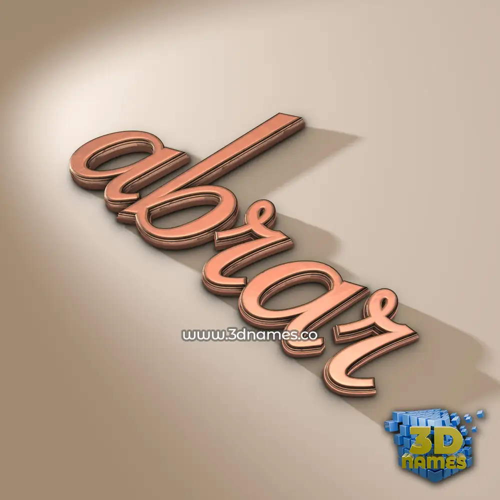 abrar in Rose Gold style - 3D name wallpaper