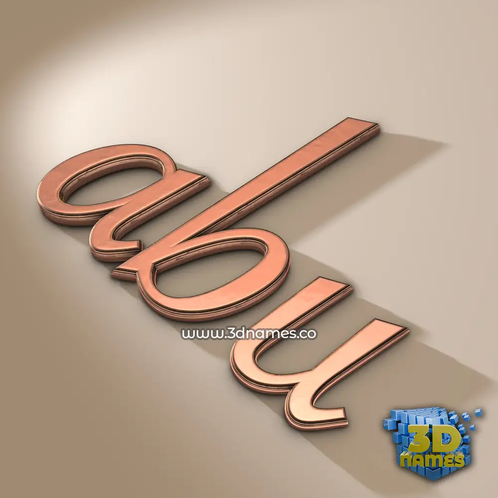 abu in Rose Gold style - 3D name wallpaper