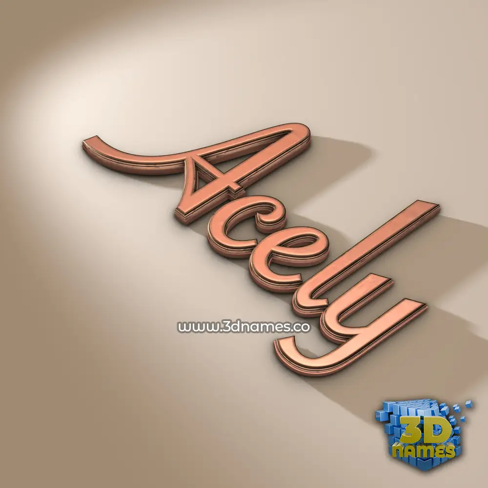 acely in Rose Gold style - 3D name wallpaper