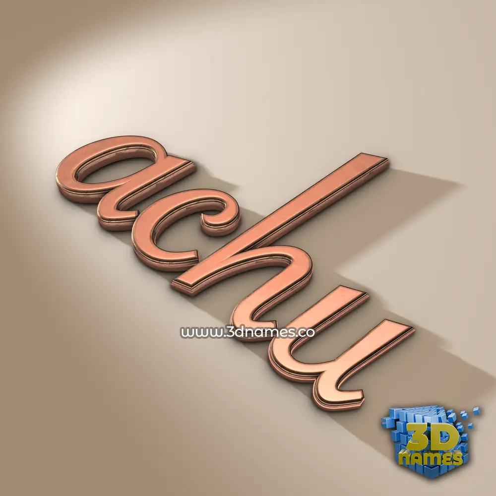 achu in Rose Gold style - 3D name wallpaper