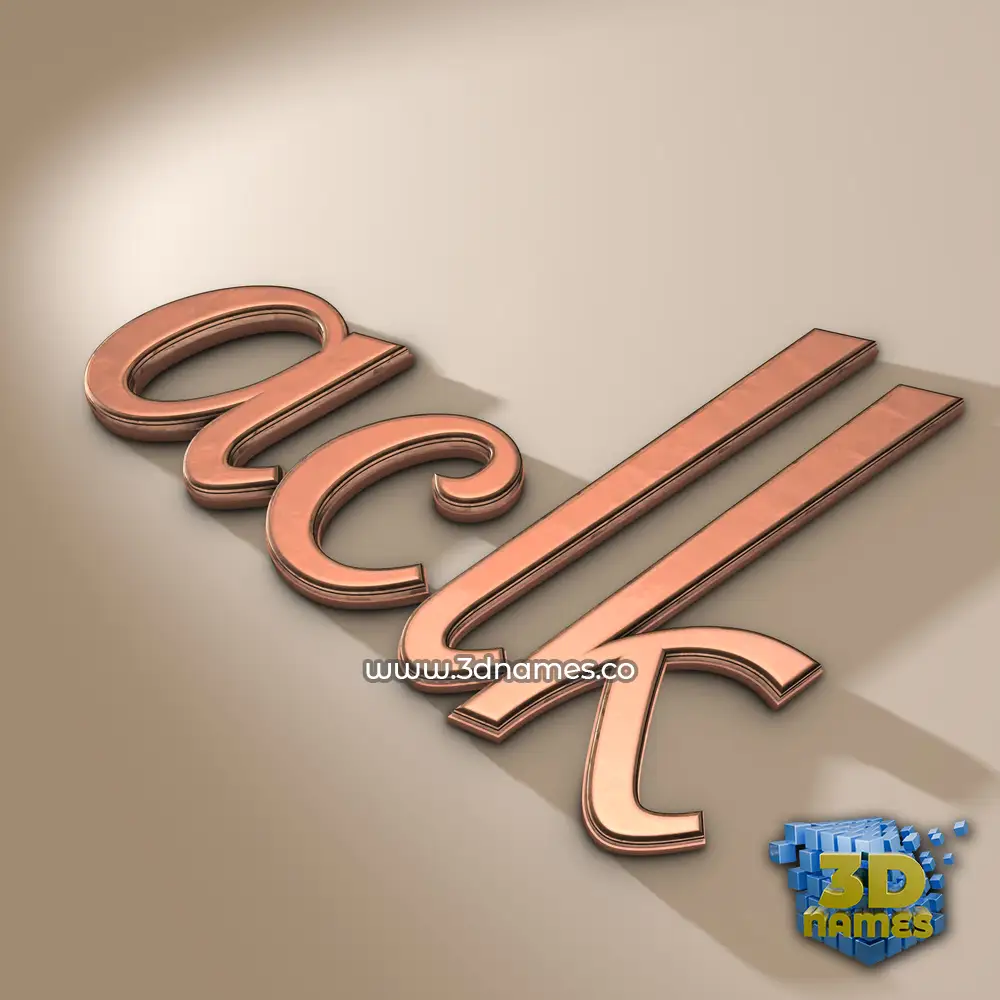 aclk in Rose Gold style - 3D name wallpaper