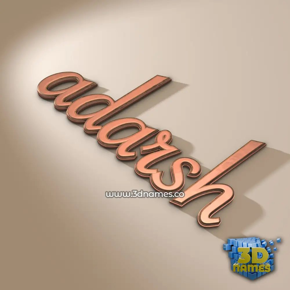 adarsh in Rose Gold style - 3D name wallpaper