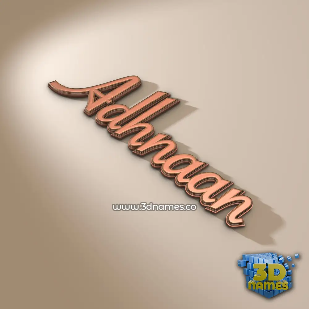 adhnaan in Rose Gold style - 3D name wallpaper