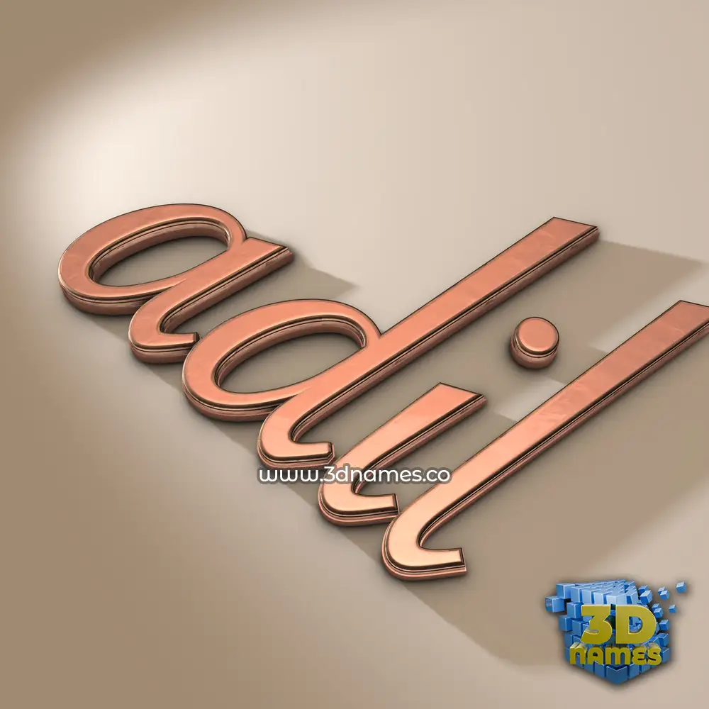 adil in Rose Gold style - 3D name wallpaper