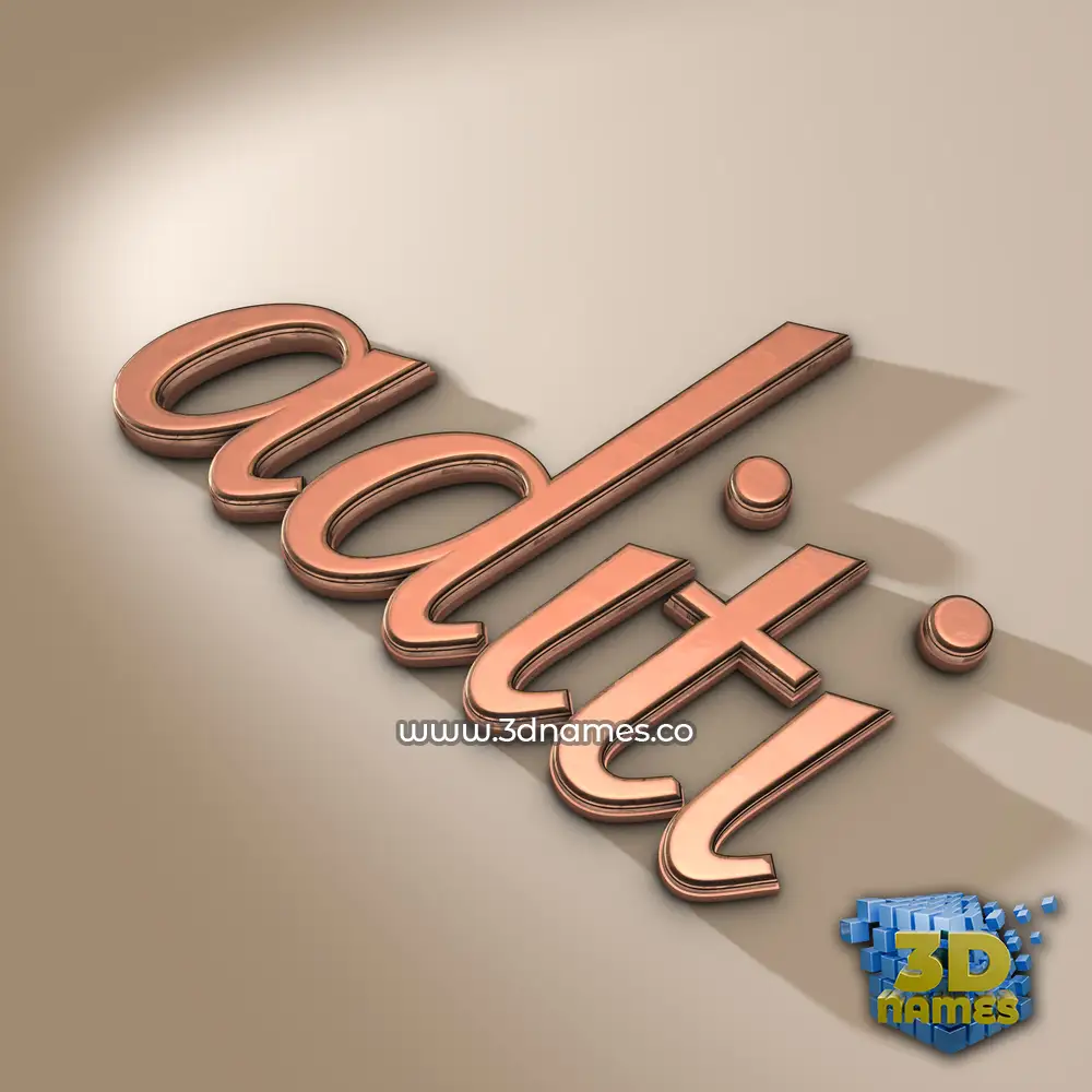aditi in Rose Gold style - 3D name wallpaper