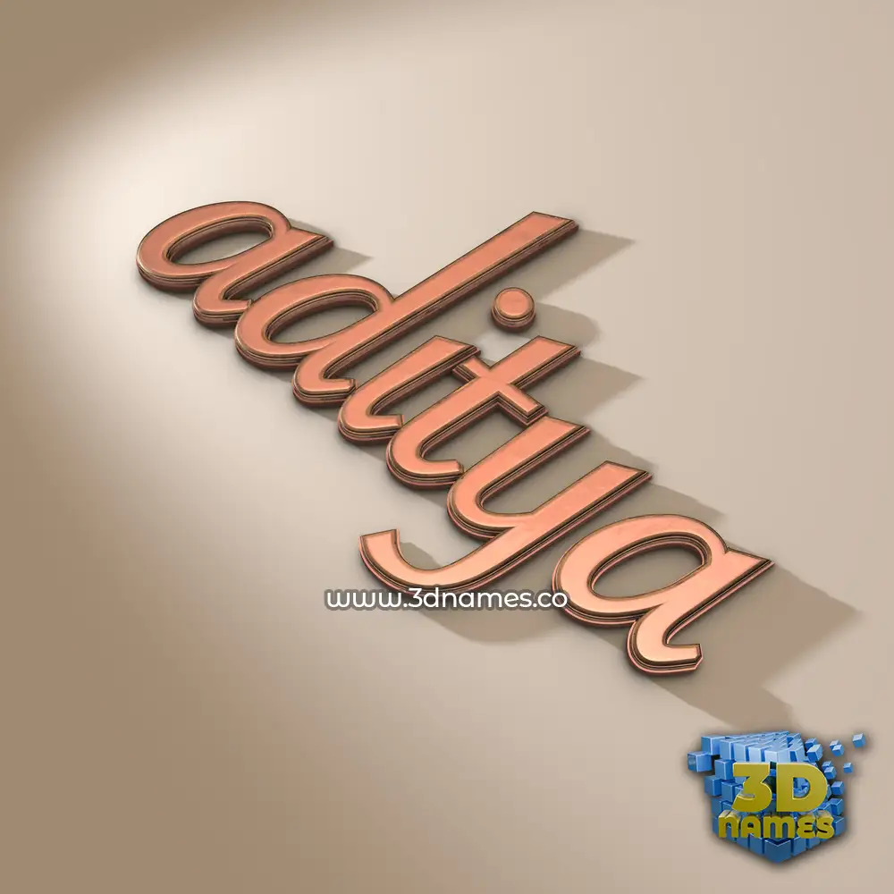 aditya in Rose Gold style - 3D name wallpaper