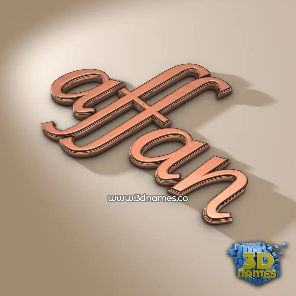 affan in Rose Gold style - 3D name wallpaper