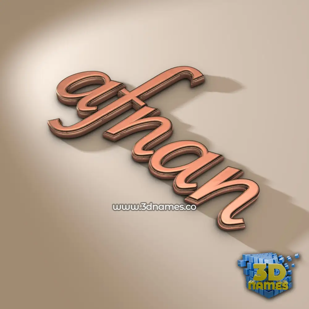 afnan in Rose Gold style - 3D name wallpaper