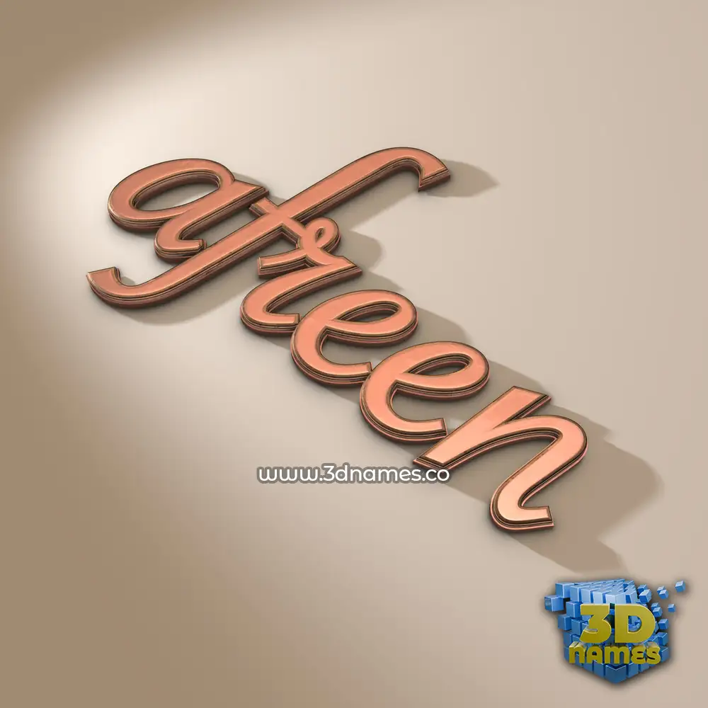 afreen in Rose Gold style - 3D name wallpaper