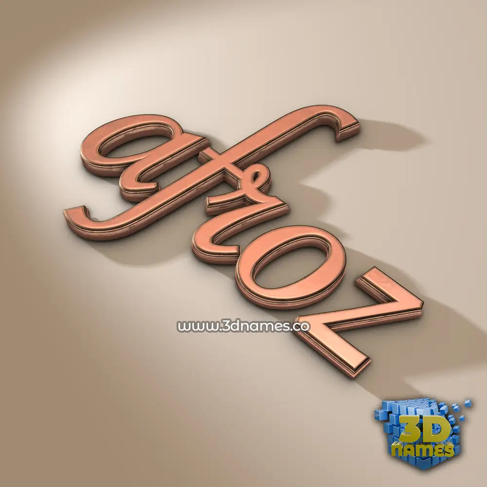 afroz in Rose Gold style - 3D name wallpaper