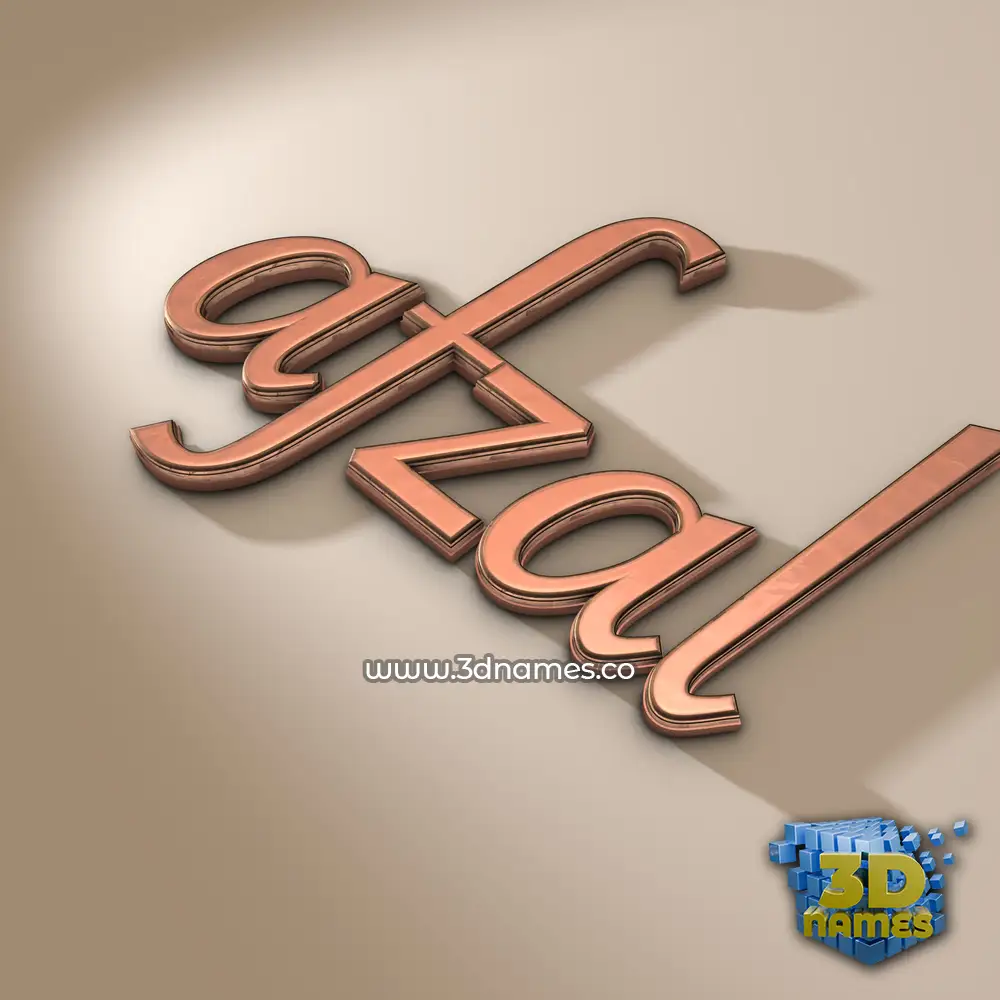 afzal in Rose Gold style - 3D name wallpaper