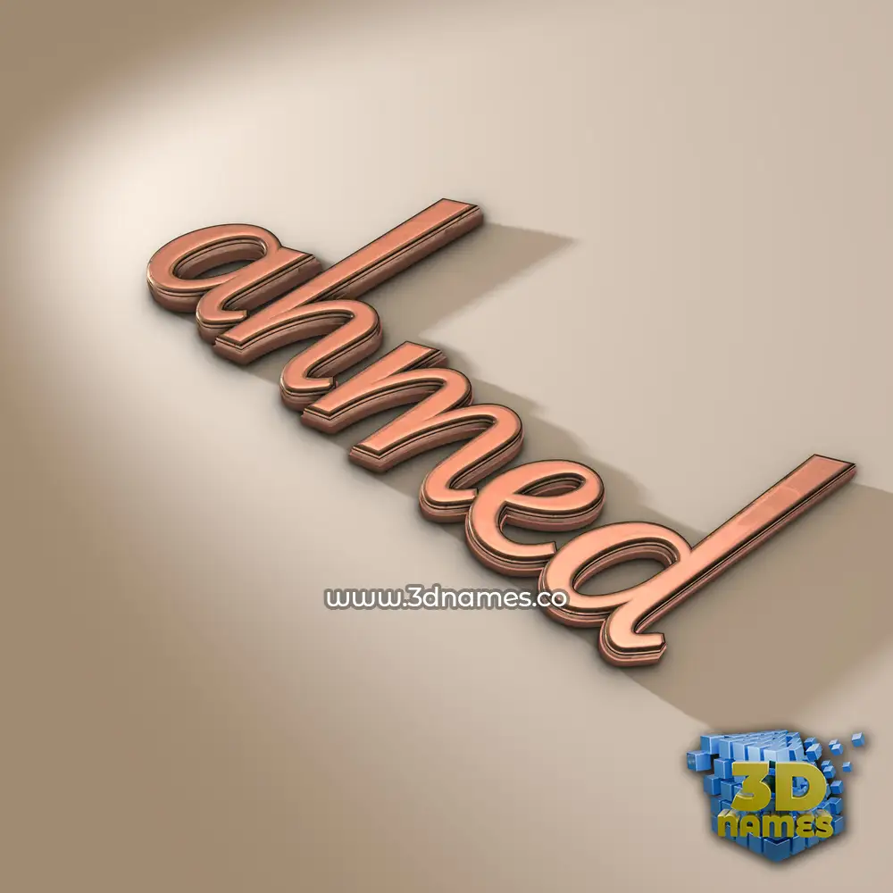 ahmed in Rose Gold style - 3D name wallpaper