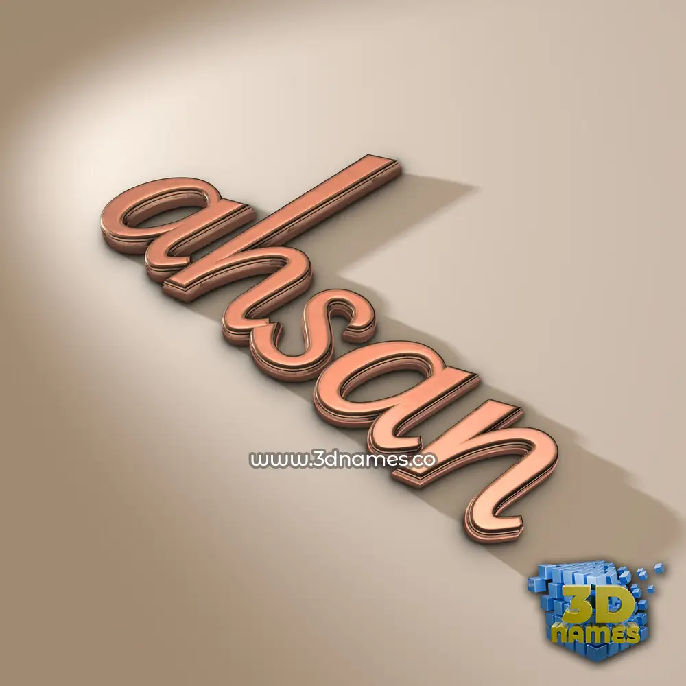 ahsan in Rose Gold style - 3D name wallpaper
