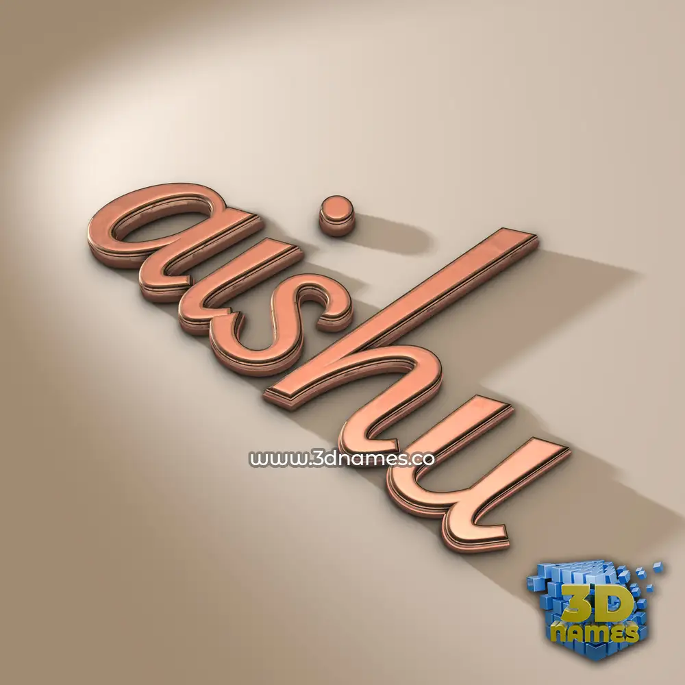 aishu in Rose Gold style - 3D name wallpaper