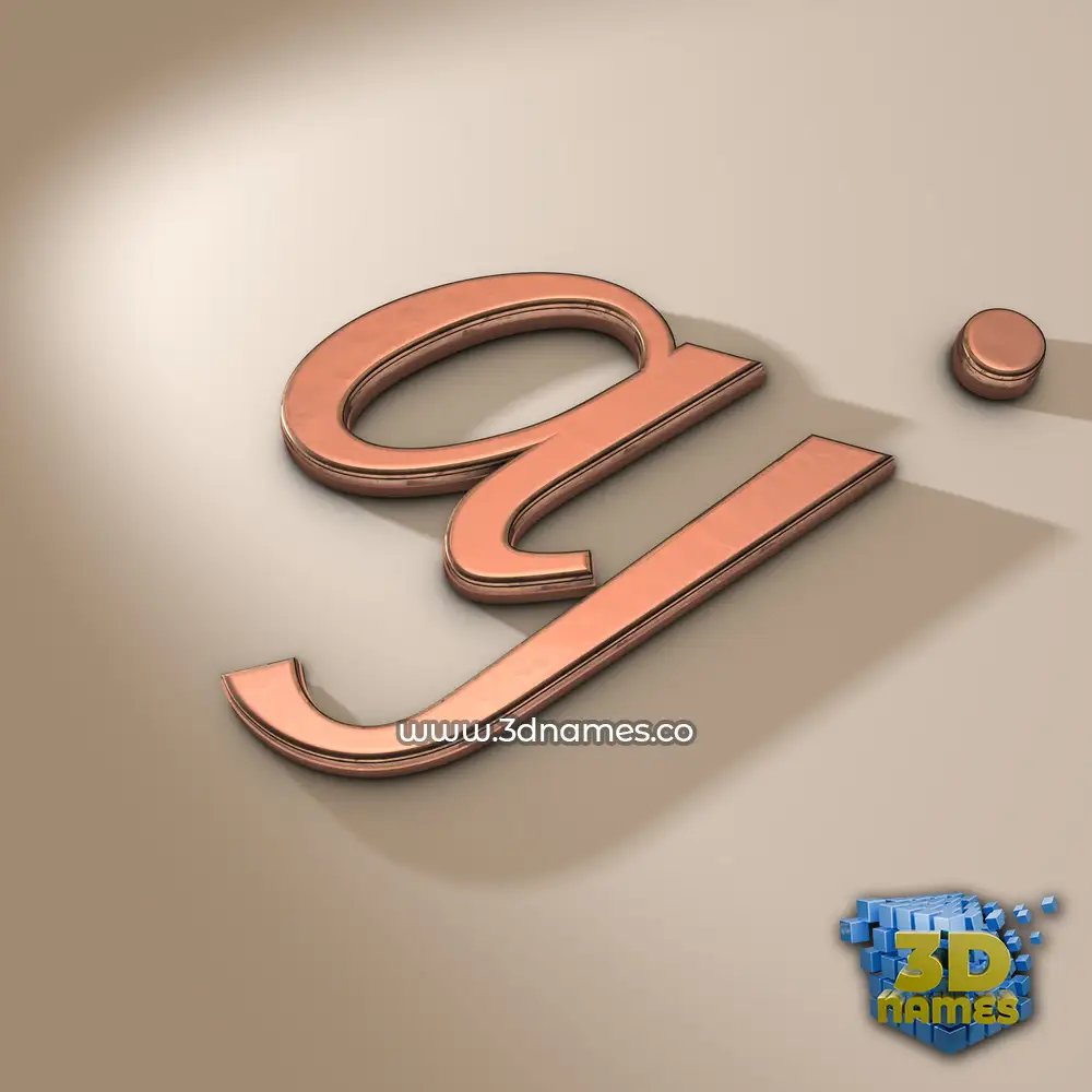 aj in Rose Gold style - 3D name wallpaper