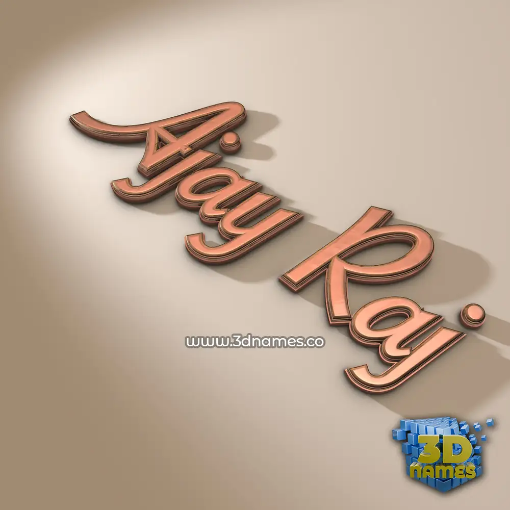 ajay raj in Rose Gold style - 3D name wallpaper