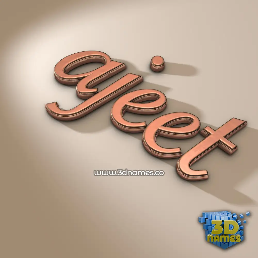 ajeet in Rose Gold style - 3D name wallpaper