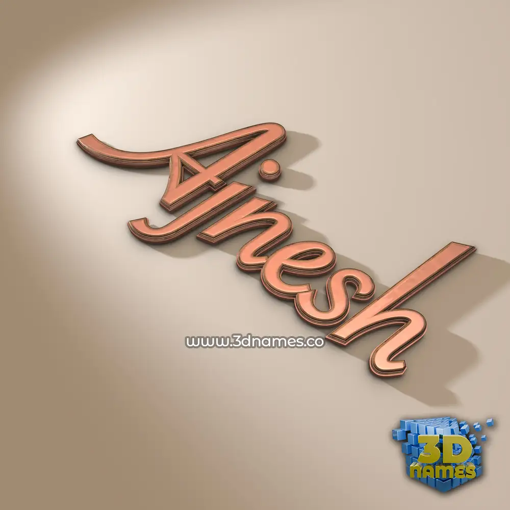 ajnesh in Rose Gold style - 3D name wallpaper
