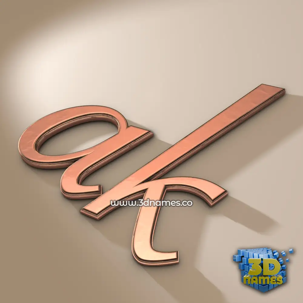 ak in Rose Gold style - 3D name wallpaper