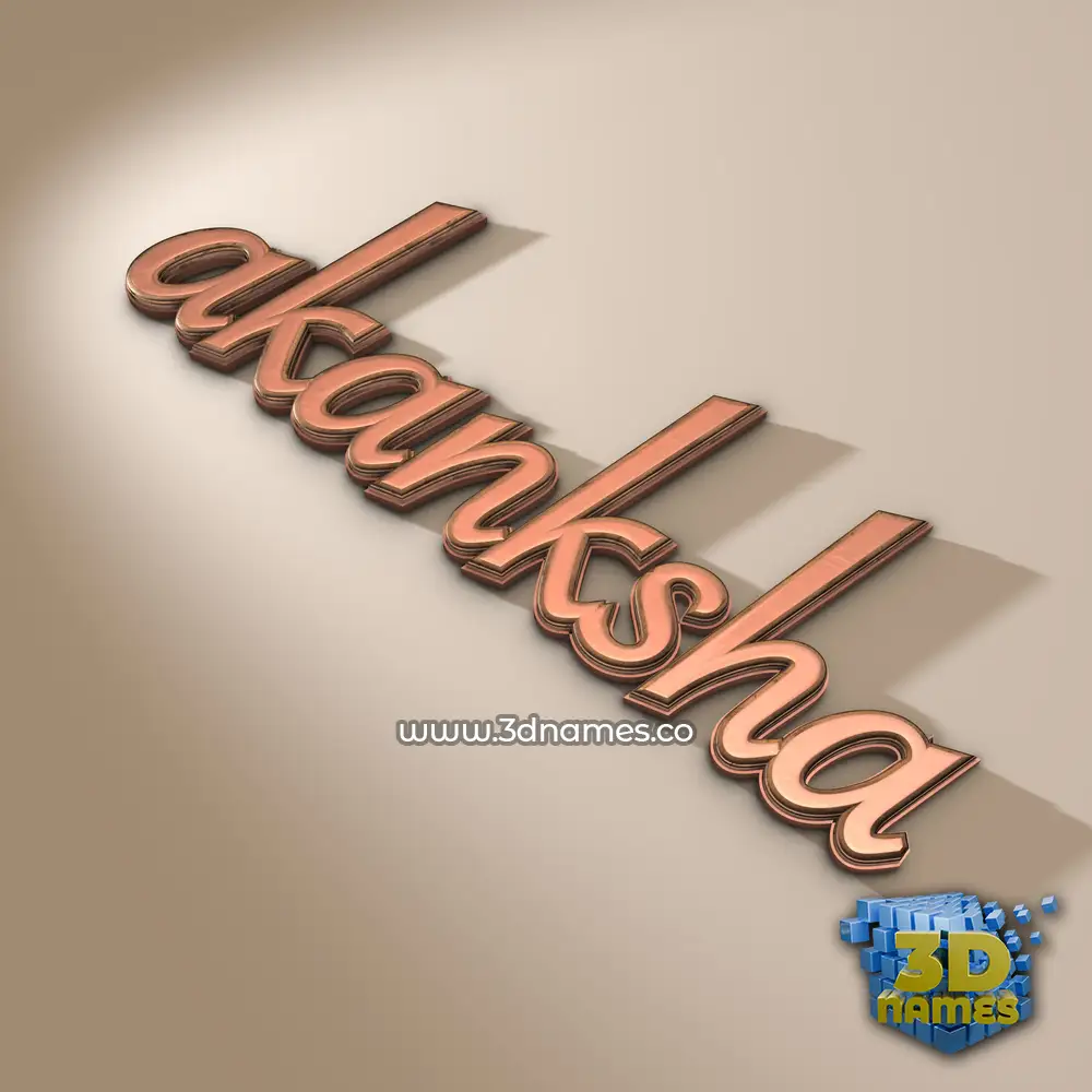 akanksha in Rose Gold style - 3D name wallpaper