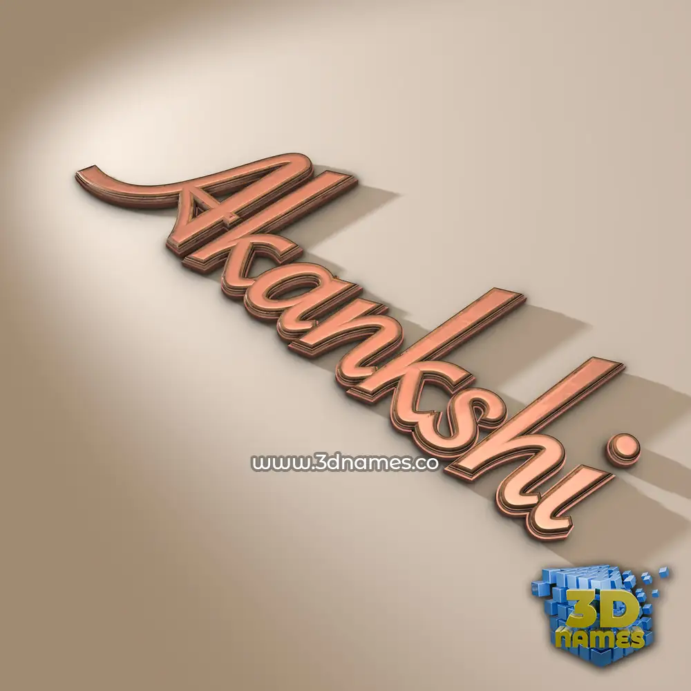 akankshi in Rose Gold style - 3D name wallpaper