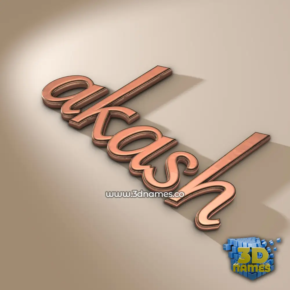 akash in Rose Gold style - 3D name wallpaper