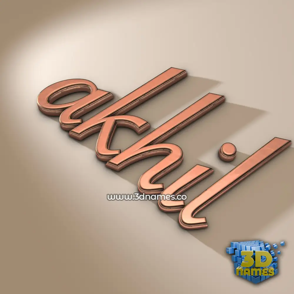 akhil in Rose Gold style - 3D name wallpaper