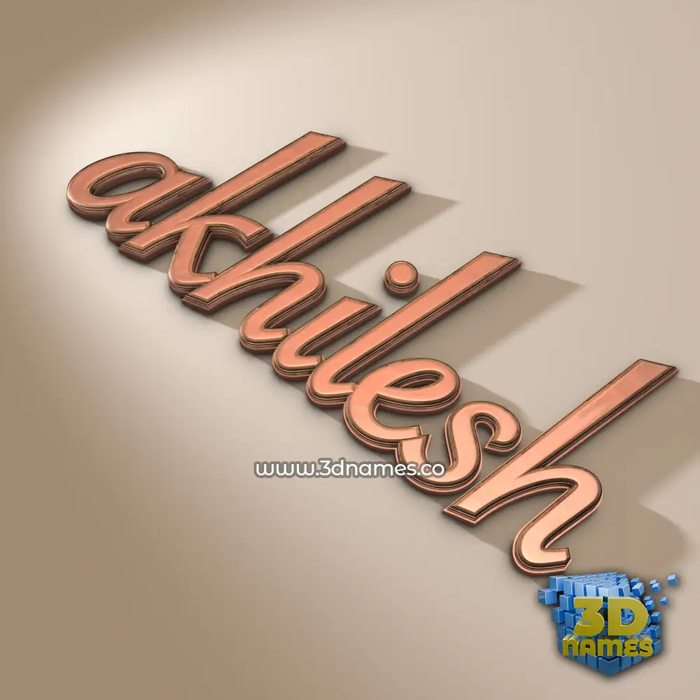 akhilesh in Rose Gold style - 3D name wallpaper
