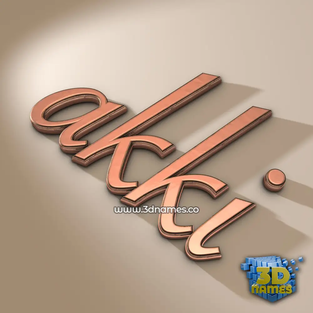 akki in Rose Gold style - 3D name wallpaper