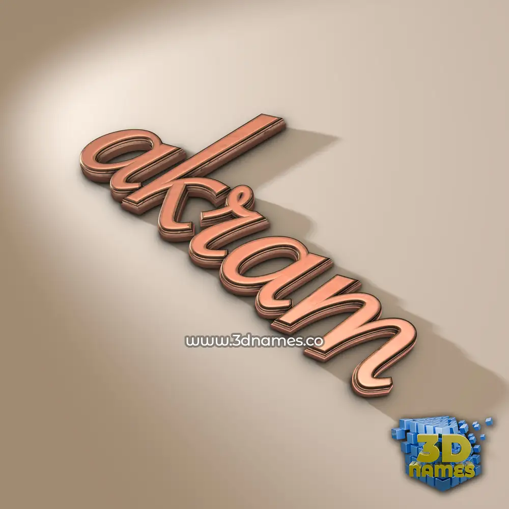 akram in Rose Gold style - 3D name wallpaper