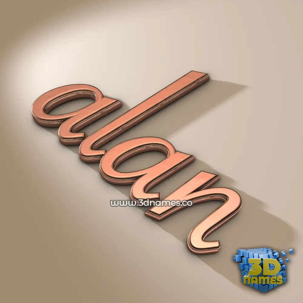 alan in Rose Gold style - 3D name wallpaper