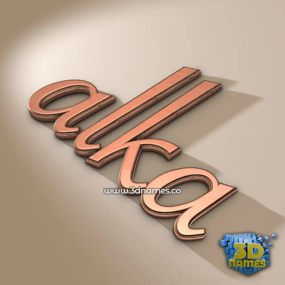 alka in Rose Gold style - 3D name wallpaper
