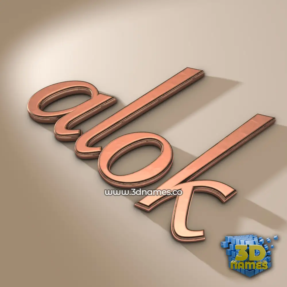 alok in Rose Gold style - 3D name wallpaper