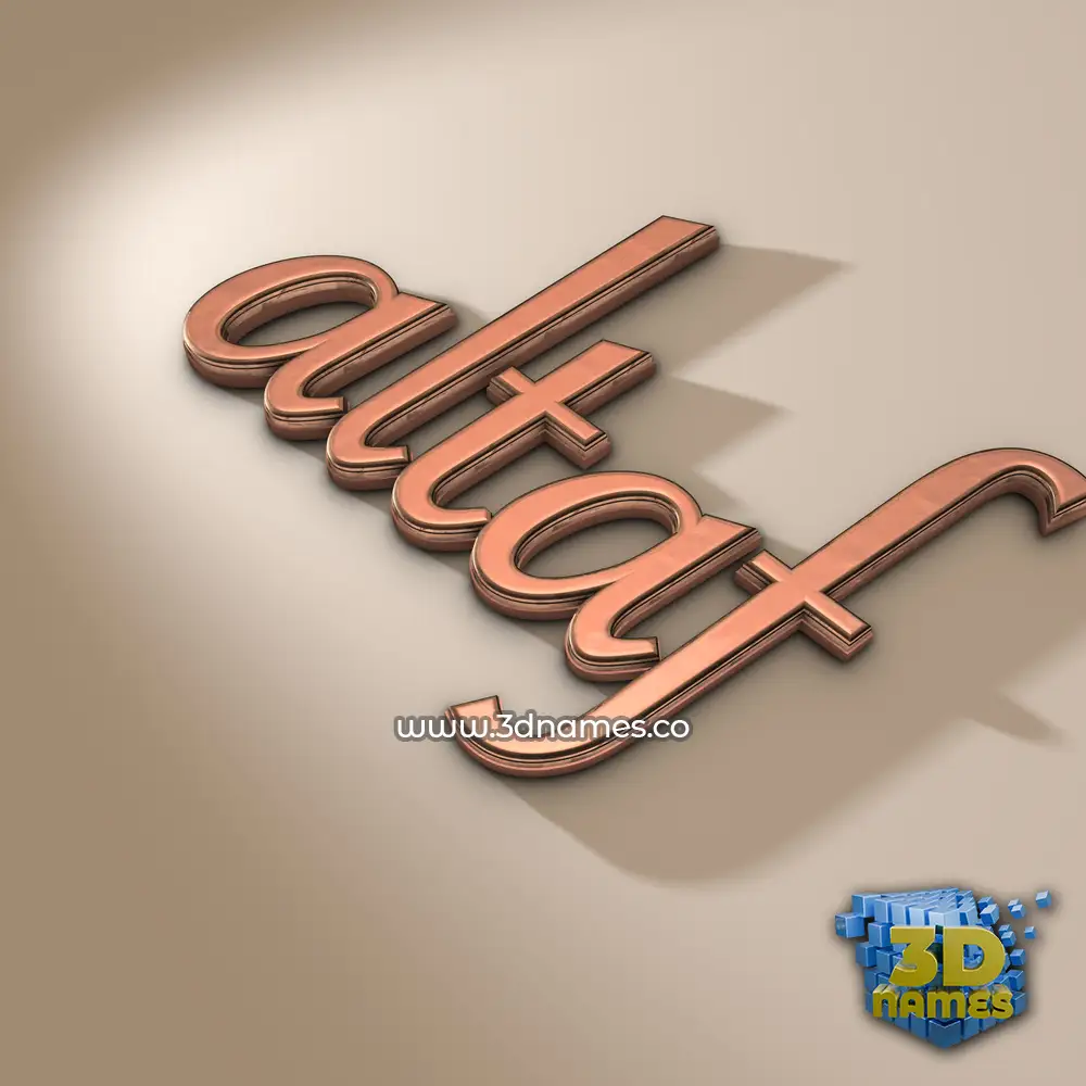 altaf in Rose Gold style - 3D name wallpaper